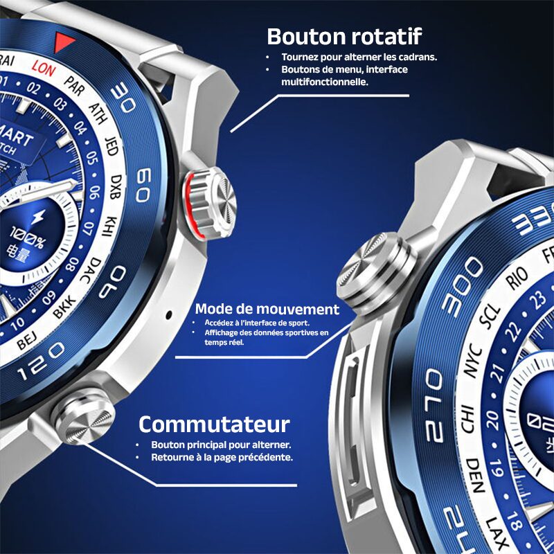 SmartWatch Bluetooth Classic Gentleman’s - Clube Boss