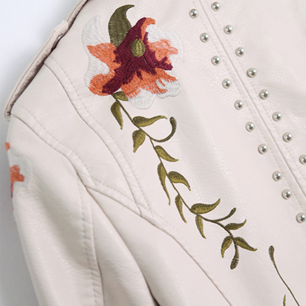 Veste en Cuir pour Femme Flowers Vintage - Clube Boss